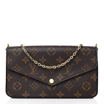 Louis Vuitton Monogram Pochette Felicie Chain Wallet Fuchsia 3 of 12
