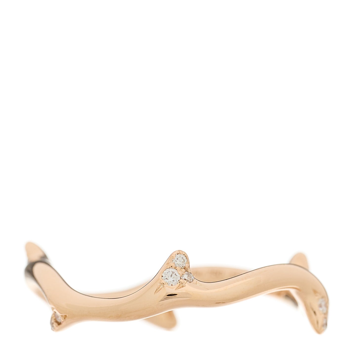 18K Rose Gold Diamond Bois de Rose Ring 53 6.25