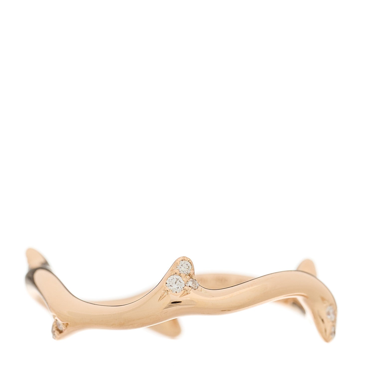 Christian Dior 18K Rose Gold Diamond Bois de Rose Ring 53 6.25 1 of 4