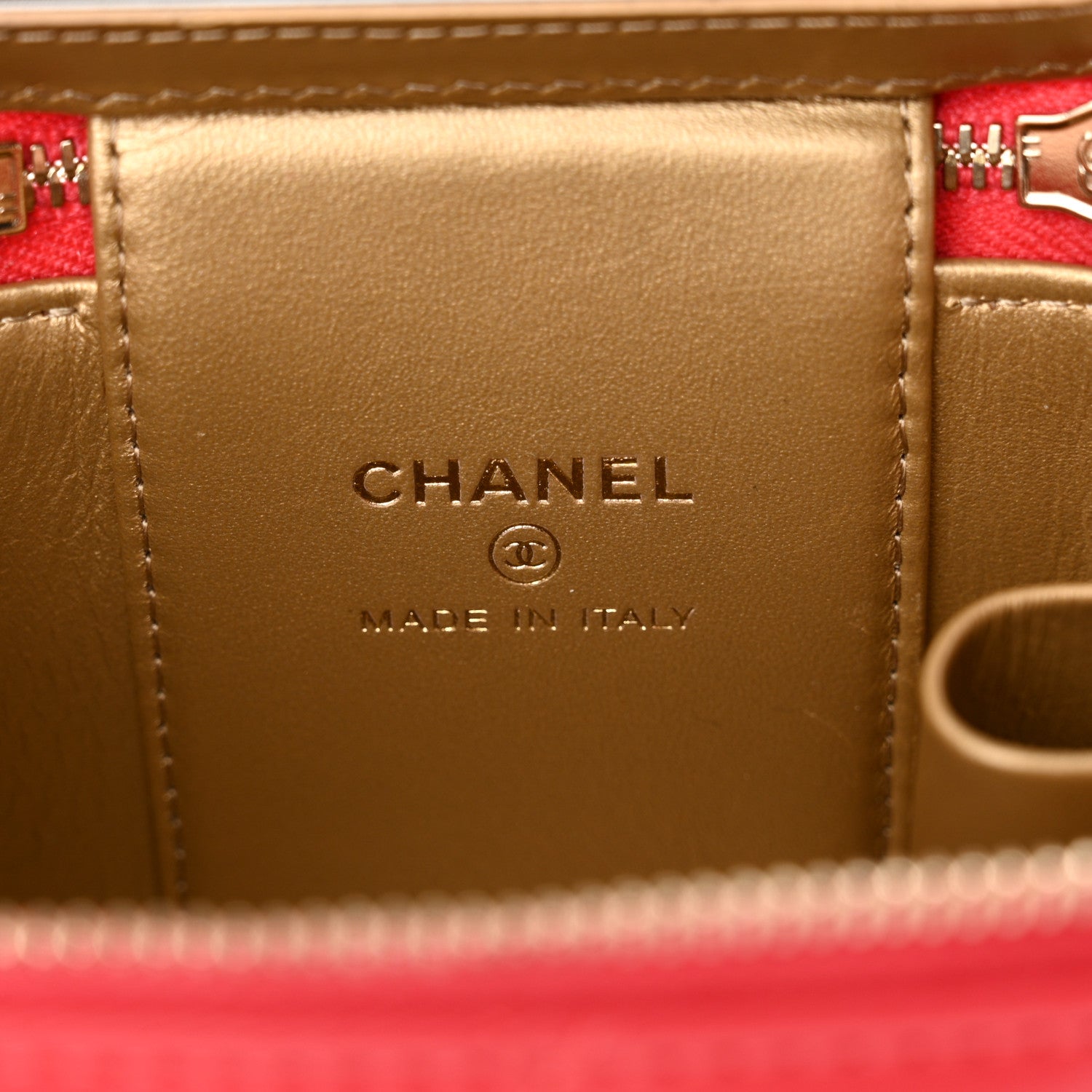 Chanel Lambskin Quilted Pearl Crush Mini Vanity Case With Chain Red 6 of 12