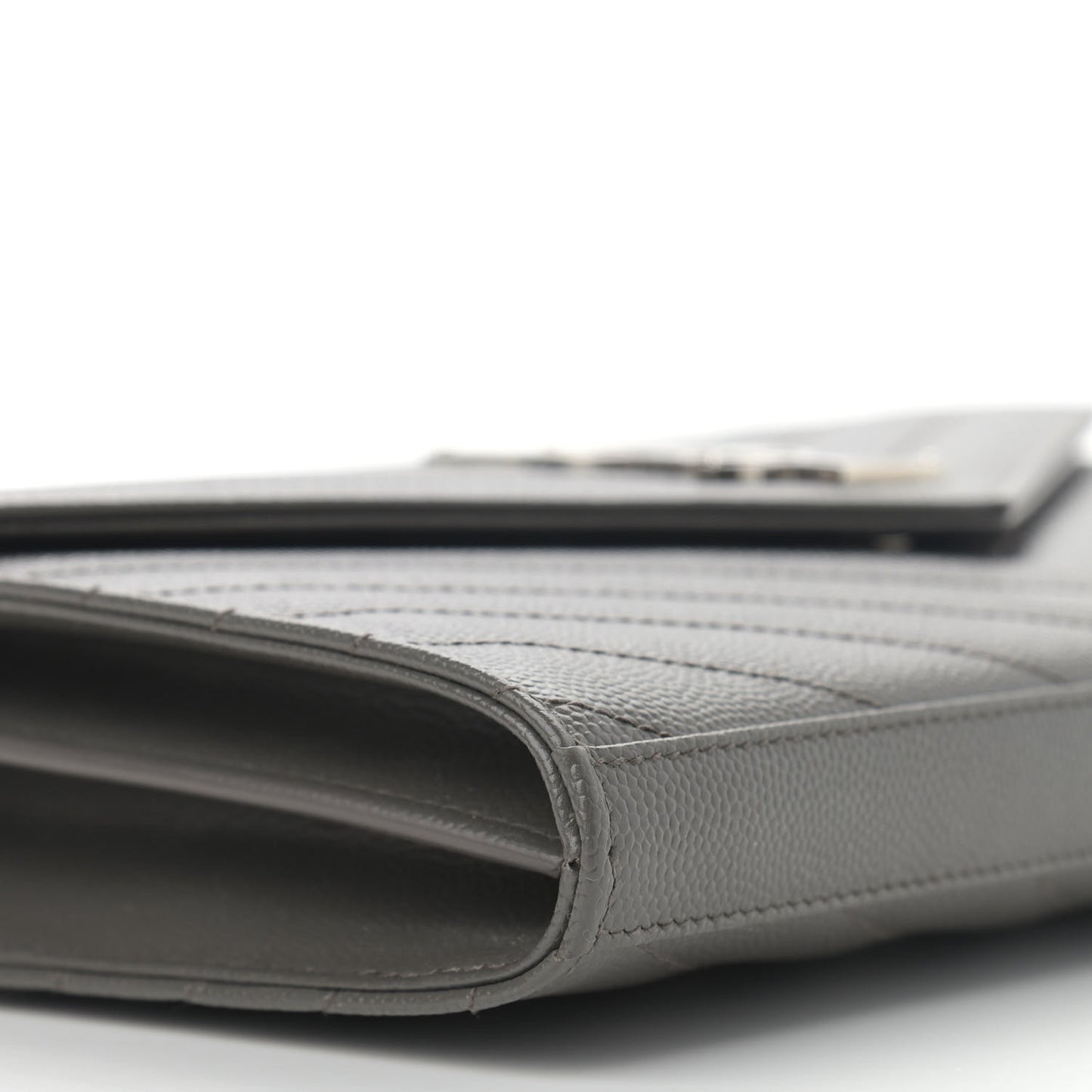Grain De Poudre Matelasse Chevron Monogram Chain Wallet Grey