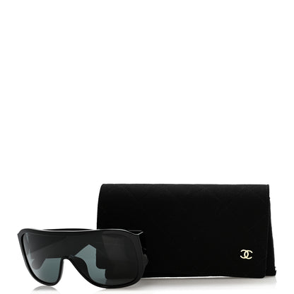 Chanel Acetate Crystal CC Shield Sunglasses 5466-B-A Black 9 of 9