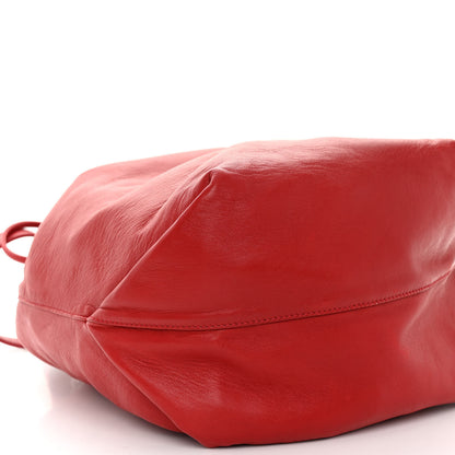 Saint Laurent Lambskin Teddy Drawstring Bag Eros Red 8 of 9