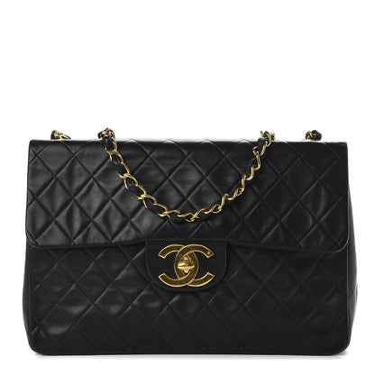 Chanel Lambskin Quilted XL Jumbo Single Flap Black 1 of 10