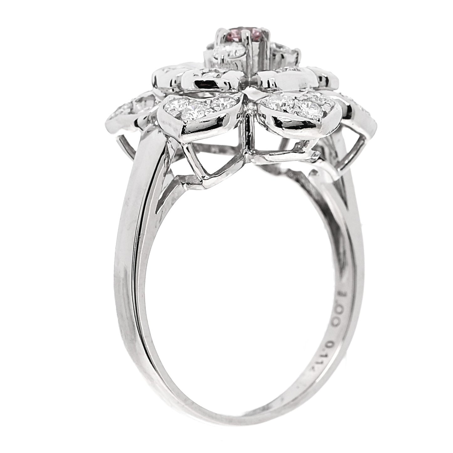 Platinum Pink Diamond 1.11ctw Flower Cocktail Ring 57 8