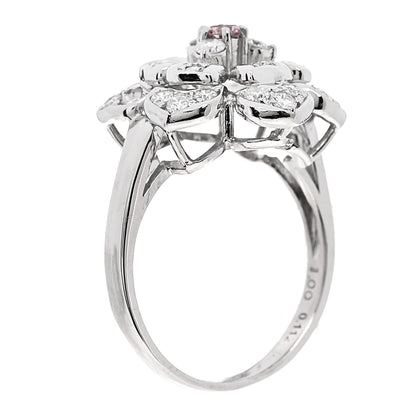 Parker & West by FASHIONPHILE Platinum Pink Diamond 1.11ctw Flower Cocktail Ring 57 8 6 of 10
