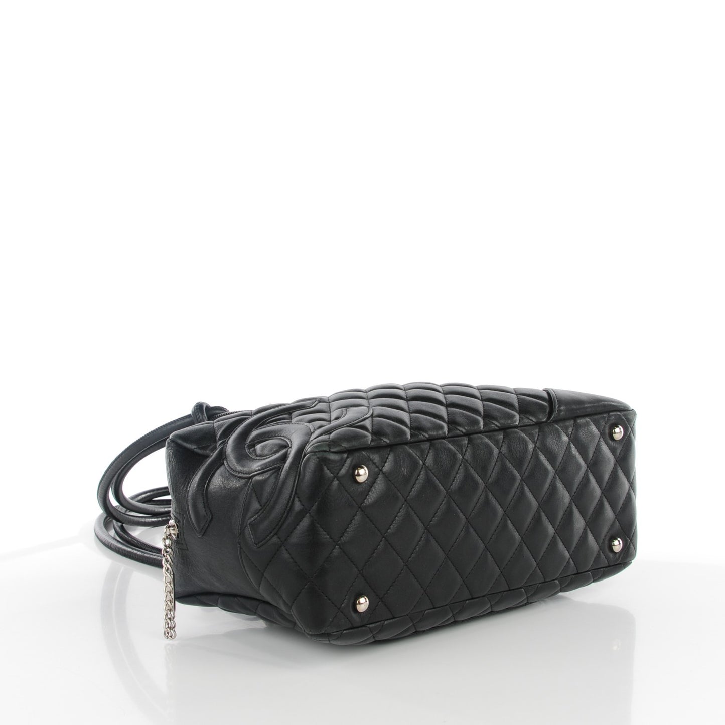 Calfskin Quilted Large Cambon Bowler Black