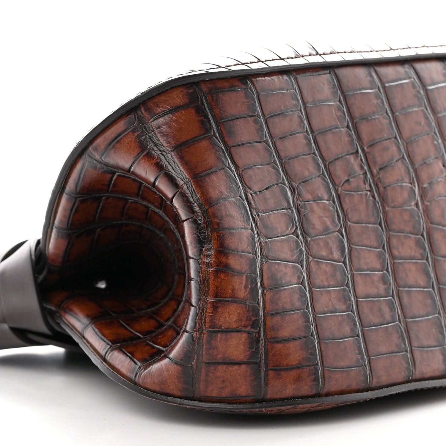 Chloe Crocodile Embossed Darryl Clutch Brown 8 of 9