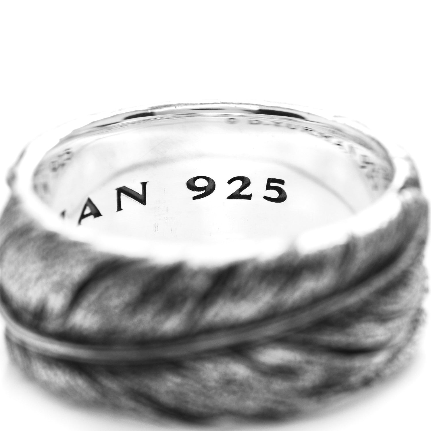 David Yurman Sterling Silver 11mm Southwest Band Ring 62 10 4 of 5