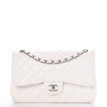 Chanel Lambskin Quilted Jumbo Double Flap White 1 of 10