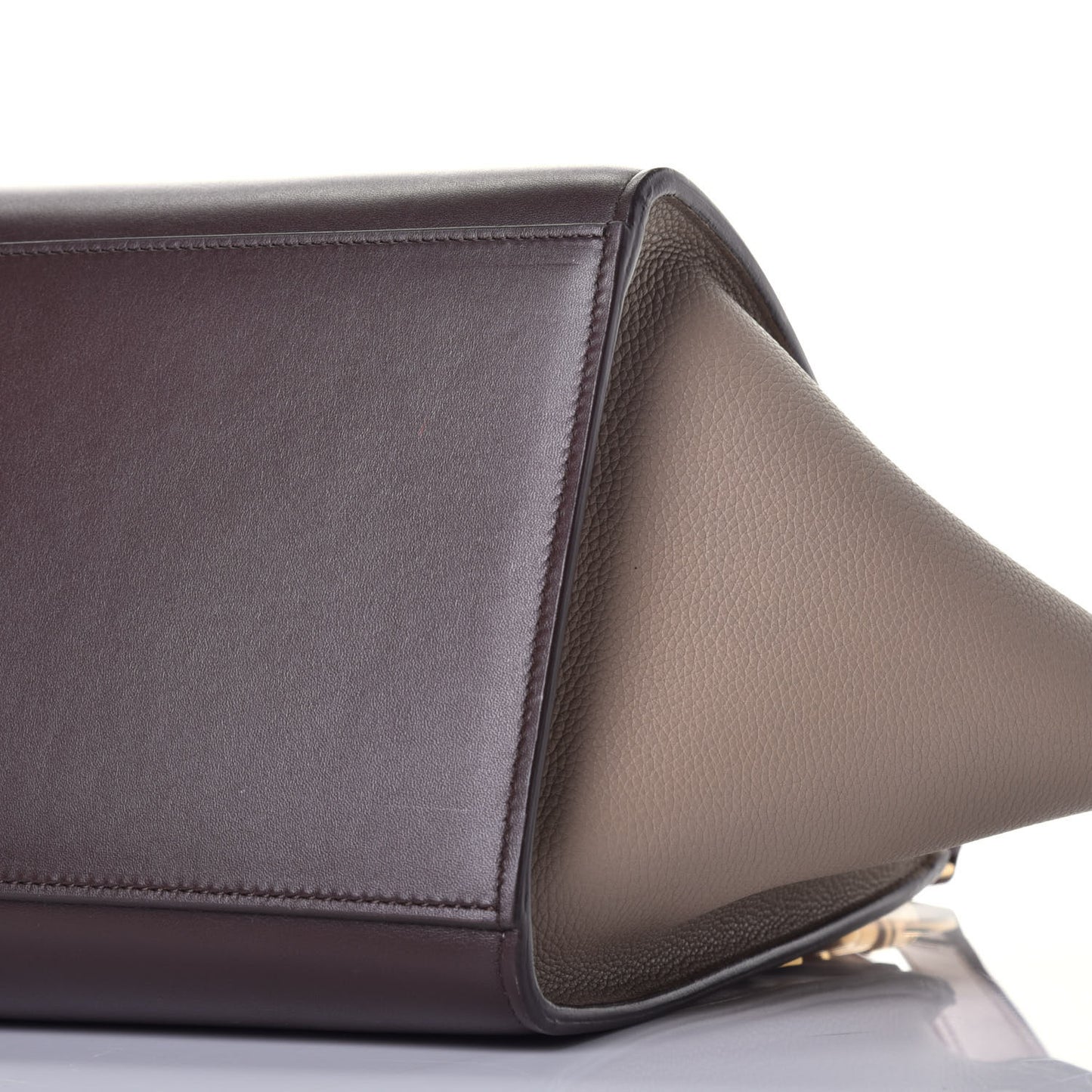Satin Baby Grained Calfskin Medium Tri-Color Trapeze Tan