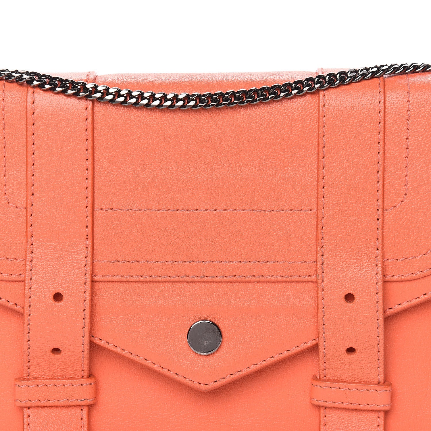 Proenza Schouler Lambskin PS1 Large Chain Wallet Grapefruit 12 of 14