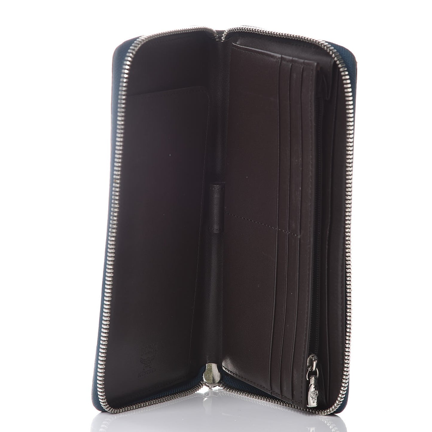 Heritage Visetos Large Zip Around Wallet Blue
