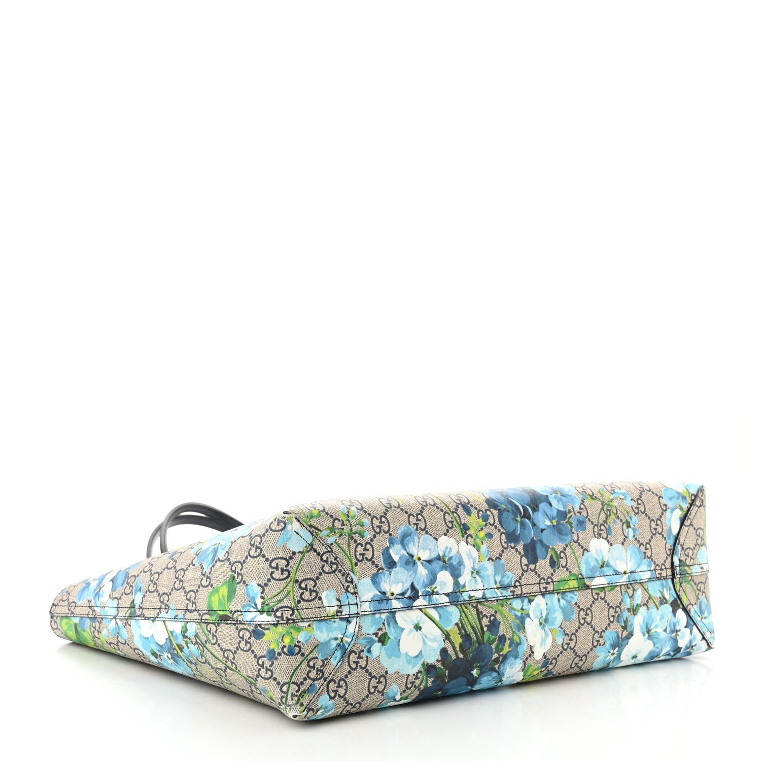 Gucci GG Supreme Monogram Blooms Medium Reversible Tote Beige Blue Navy 6 of 18