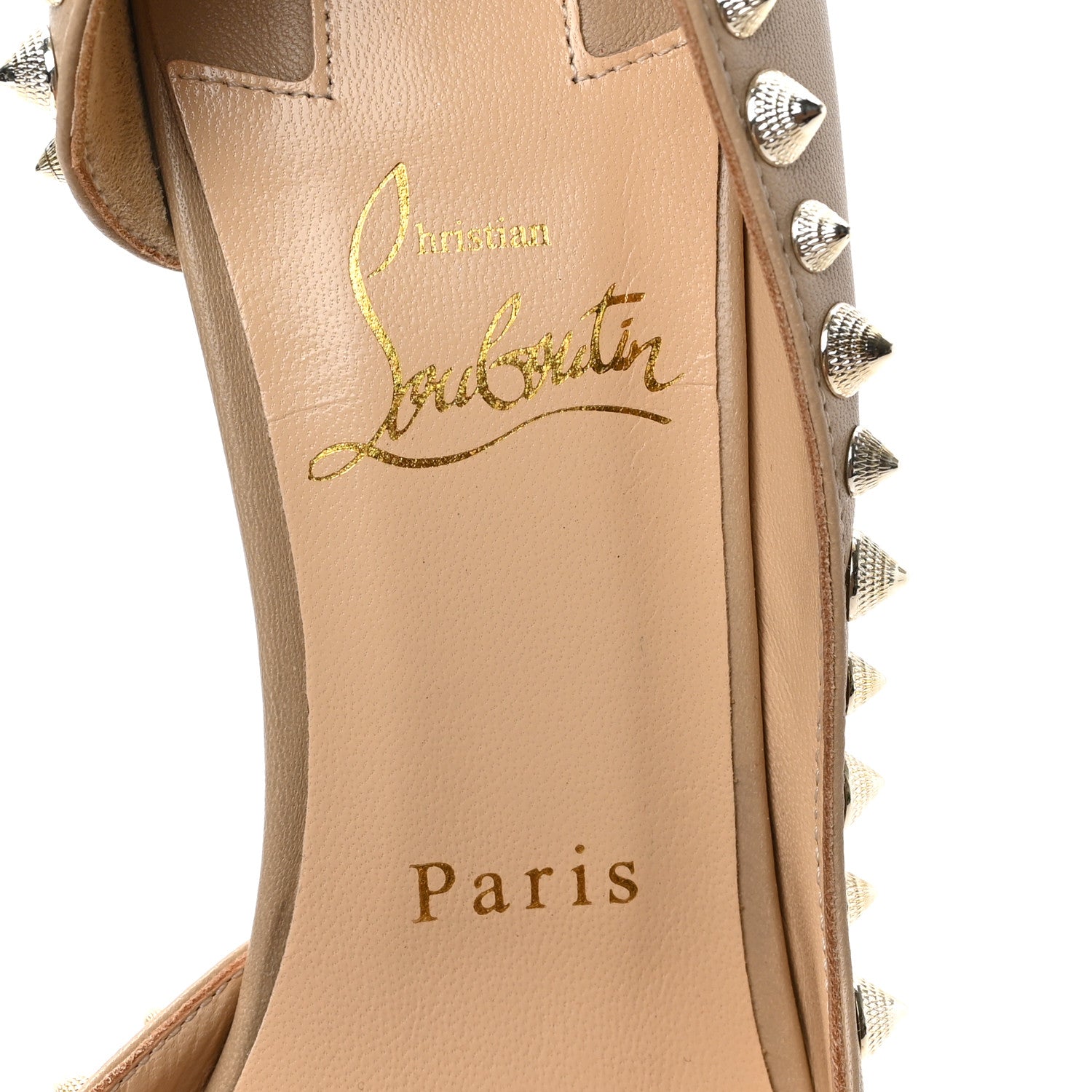 Christian Louboutin Shiny Nappa Irishell 100 Pumps 38 Nude Gold 7 of 7