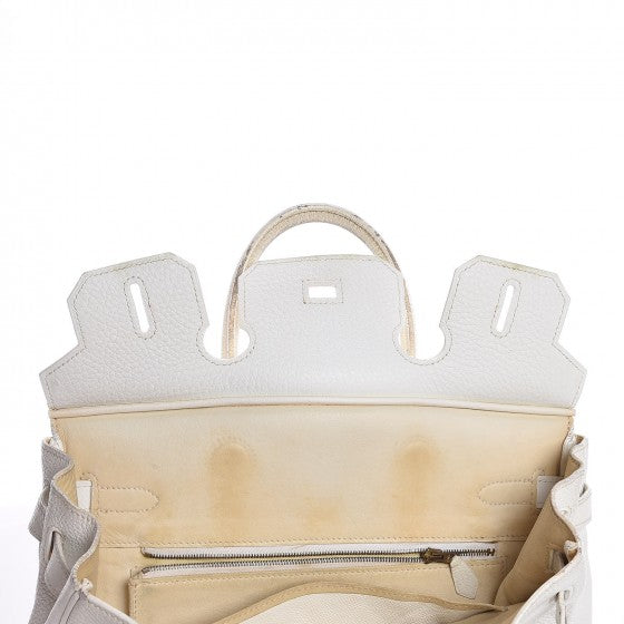 Hermes Taurillon Clemence Birkin 30 White 51 of 104