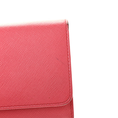 Prada Saffiano Metal Continental Flap Wallet Fragola 13 of 15