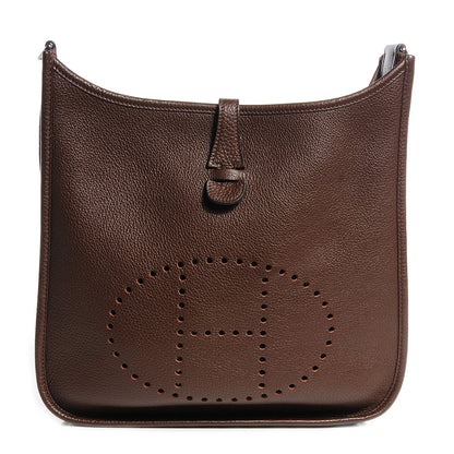 Hermes Taurillon Clemence Evelyne III PM Chocolate 1 of 14
