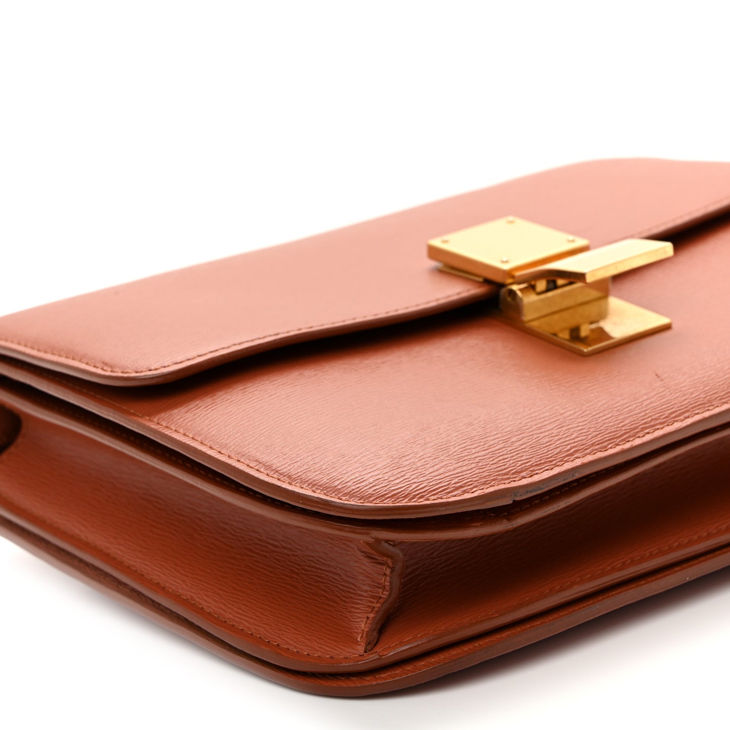 Liege Calfskin Medium Classic Box Flap Bag Terracotta