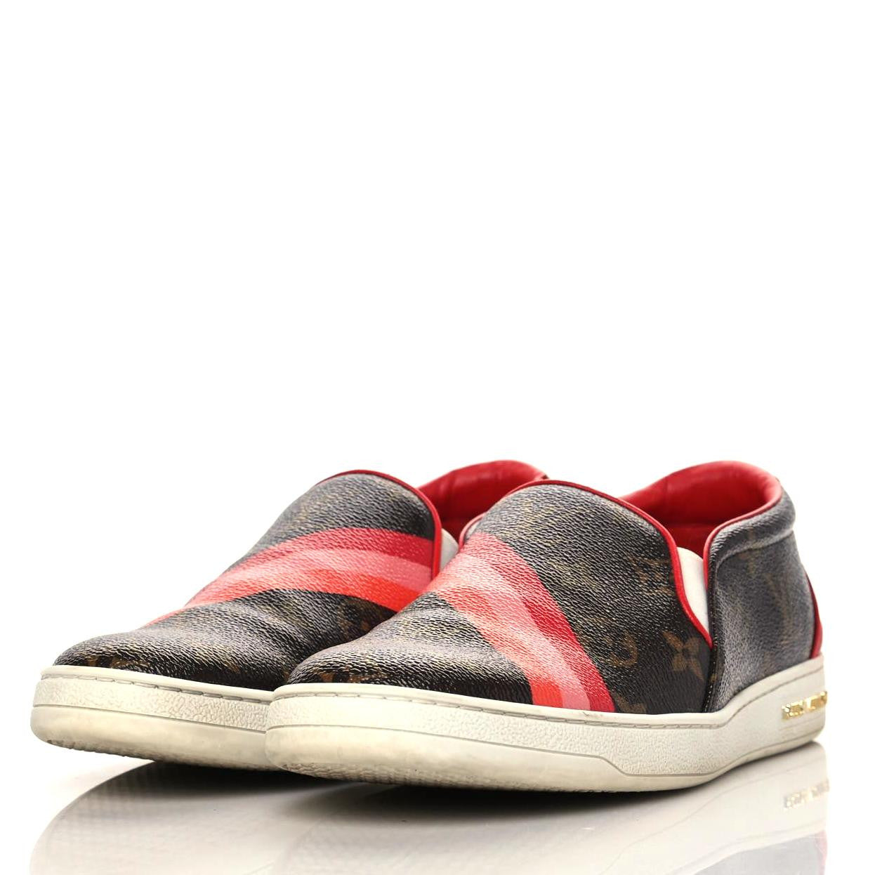 Monogram Frontrow Slip On Sneakers 38 Rouge