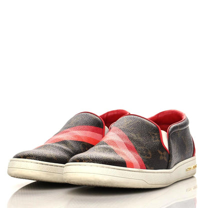 Louis Vuitton Monogram Frontrow Slip On Sneakers 38 Rouge 3 of 10