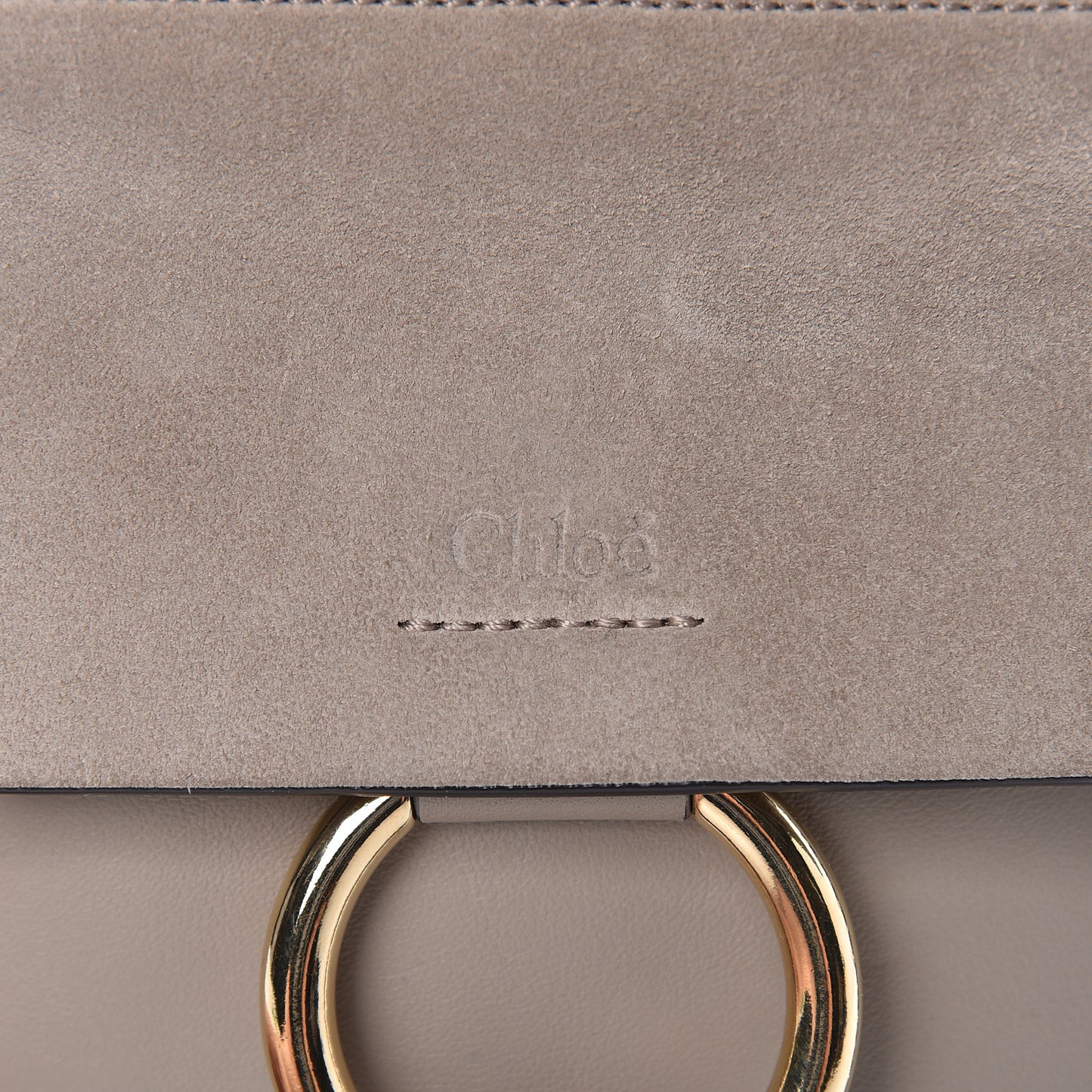Suede Calfskin Mini Faye Bracelet Bag Motty Grey