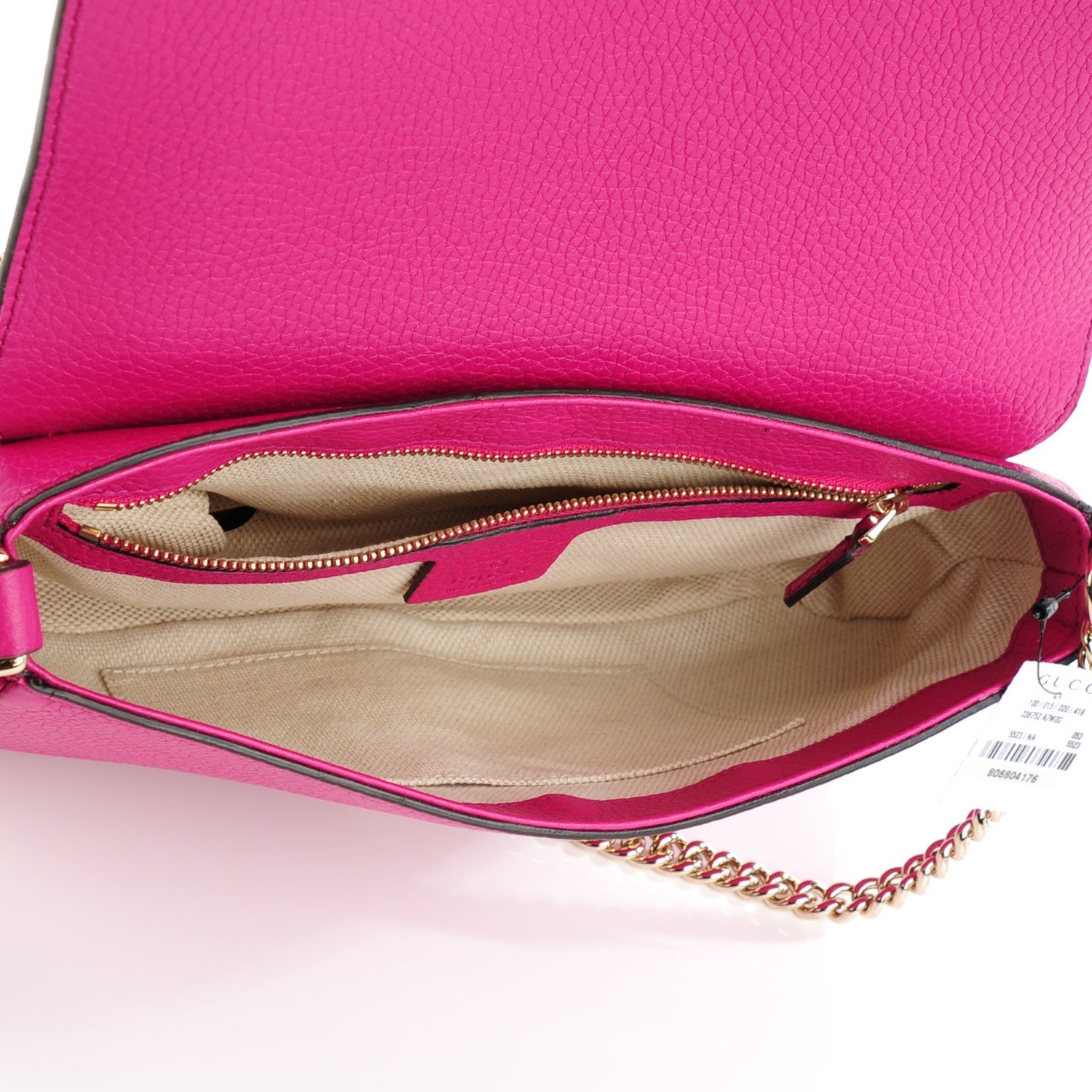 Gucci Cellarius Calfskin Medium Soho Flap Crossbody Bright Bouganville 5 of 7