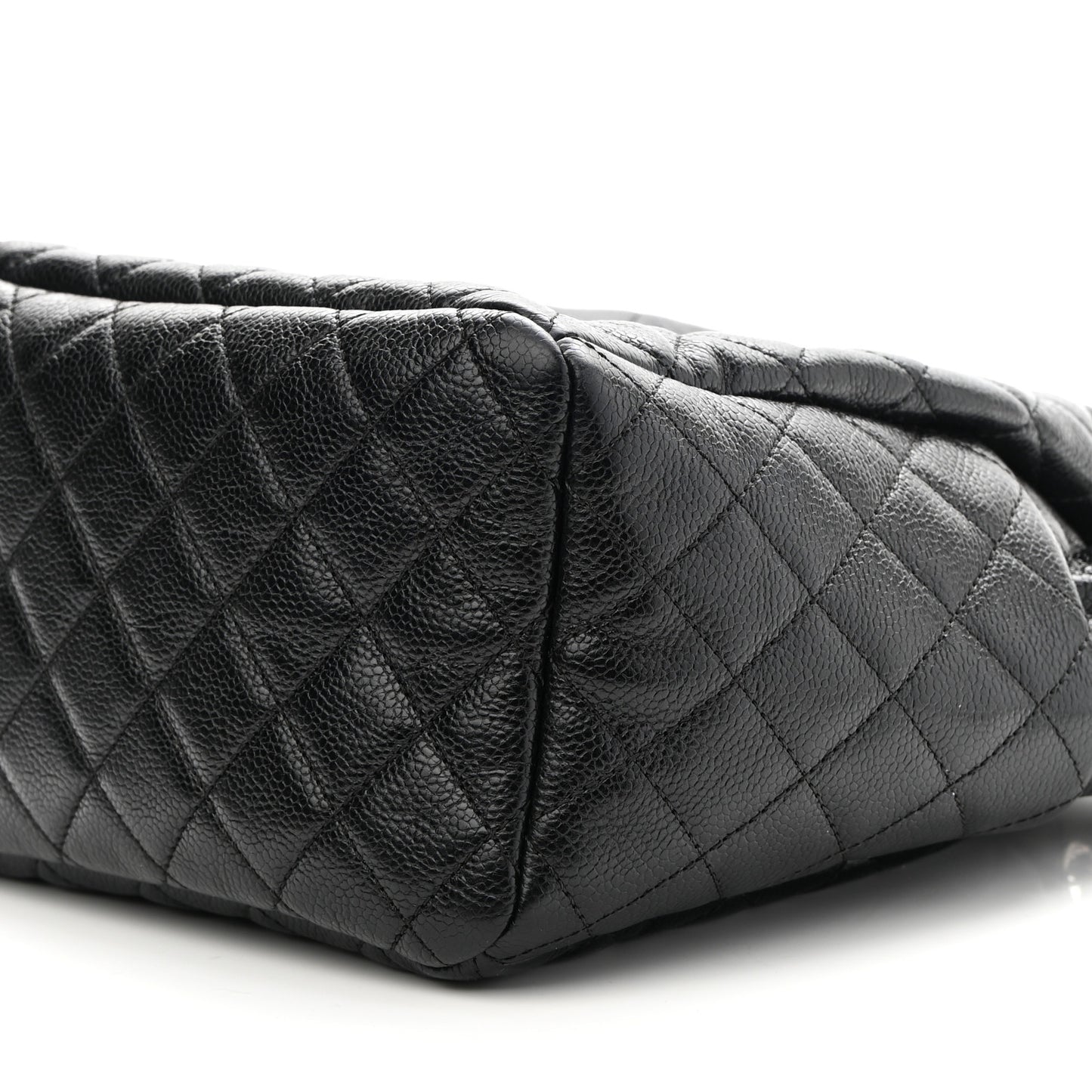 Caviar Quilted Small Chain Bucket Bag Black