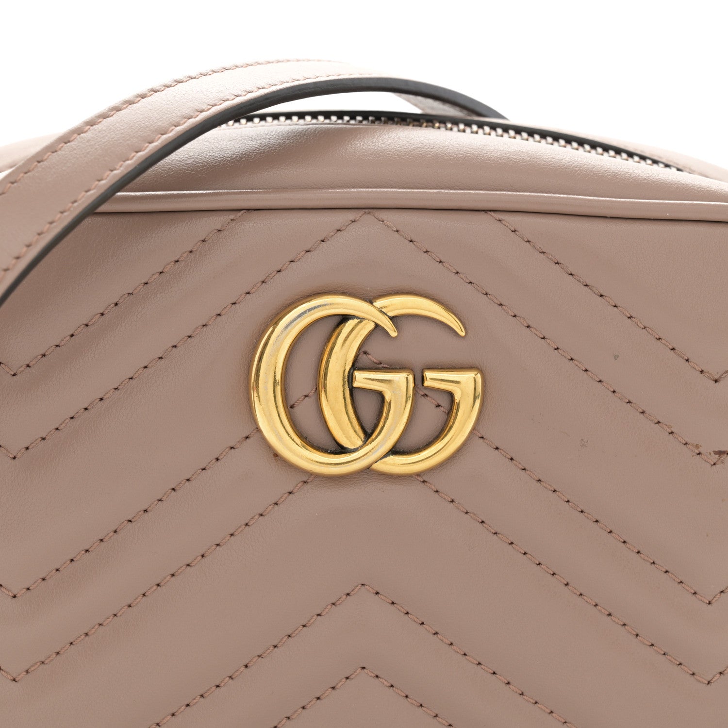 Gucci Calfskin Matelasse Mini GG Marmont Chain Shoulder Bag Porcelain Rose 8 of 14