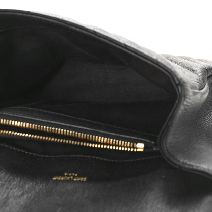 Saint Laurent Sheepskin Matelasse Chevron Monogram Medium College Bag Black 5 of 10