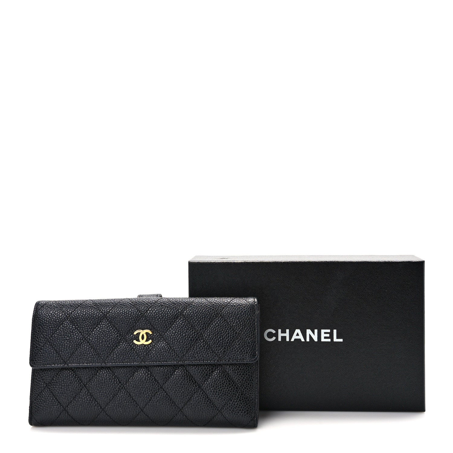 Chanel Caviar Quilted Long Flap Wallet Black 11 of 11