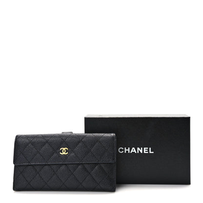 Chanel Caviar Quilted Long Flap Wallet Black 11 of 11