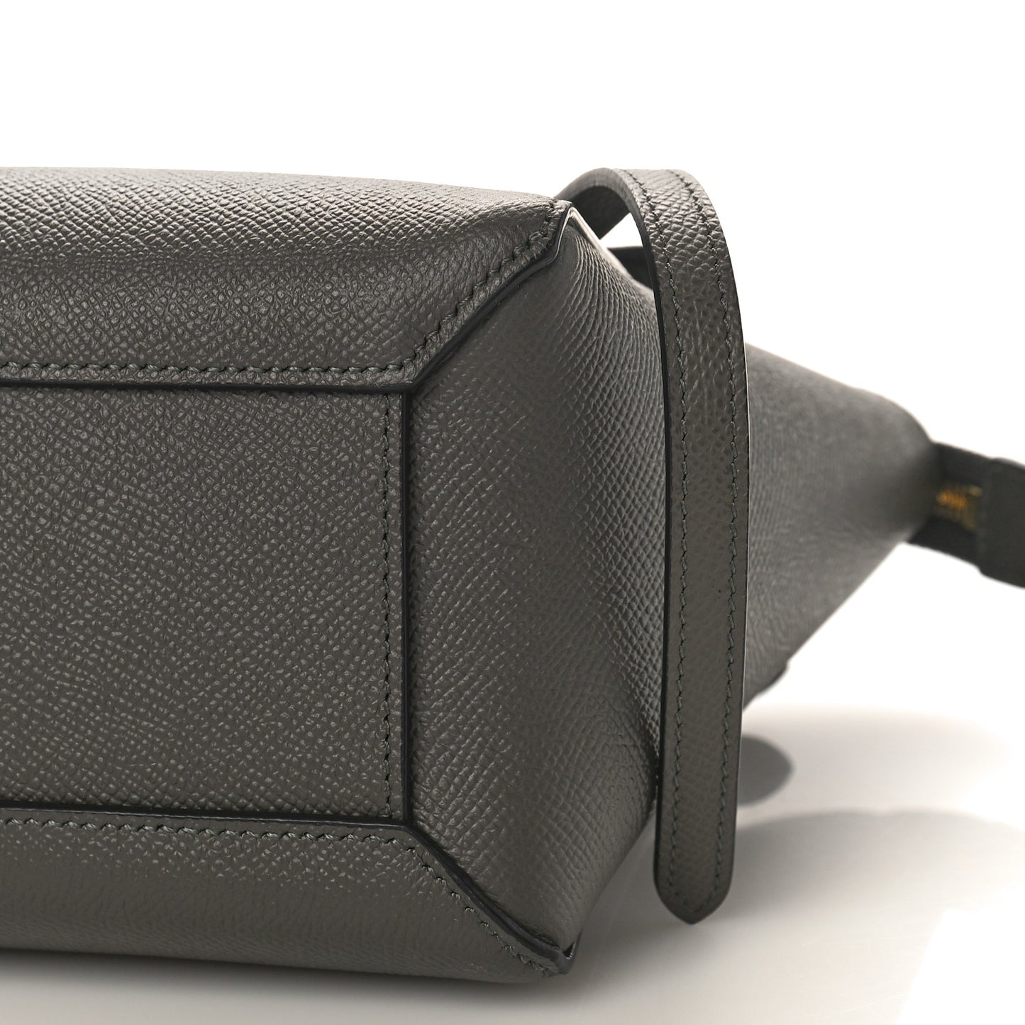 Grained Calfskin Nano Belt Bag Grey
