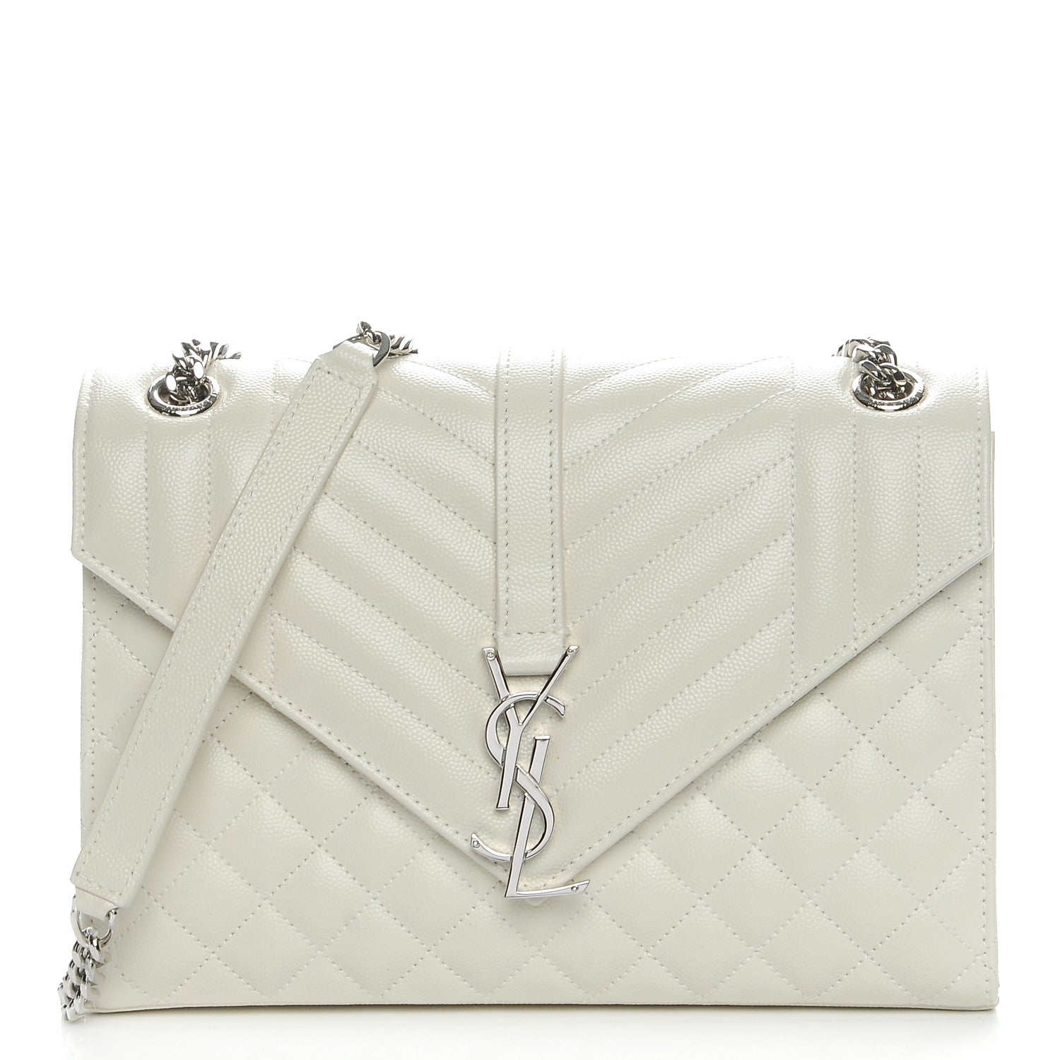 Saint Laurent Grain De Poudre Textured Mixed Matelasse Medium Triquilt Monogram Satchel Porcellana 1 of 7