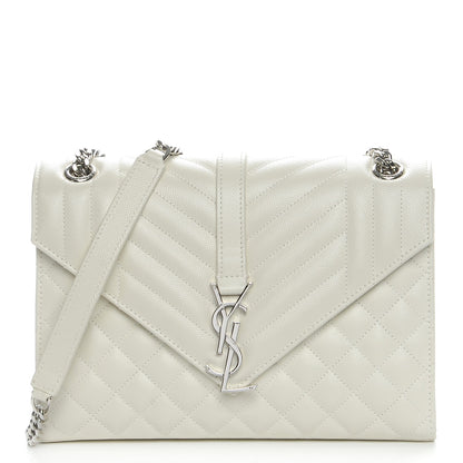 Saint Laurent Grain De Poudre Textured Mixed Matelasse Medium Triquilt Monogram Satchel Porcellana 1 of 7