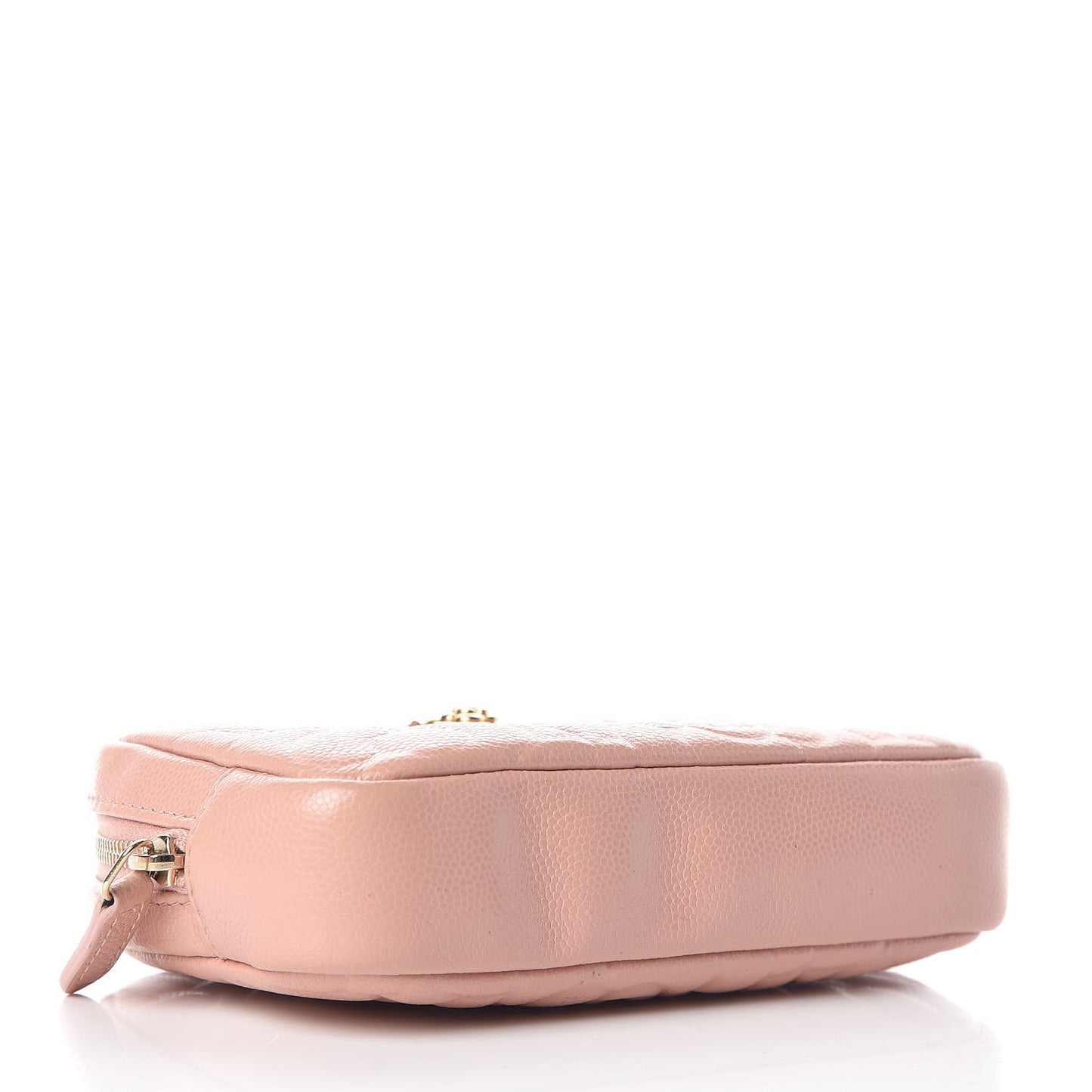 Caviar Camellia Embossed Small Cosmetic Case Nude