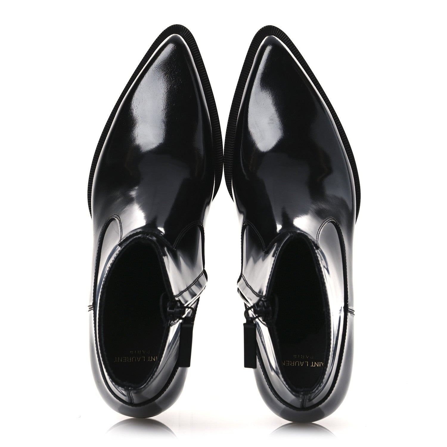 Saint Laurent Vitello Beat 40 Ankle Boots 37 Black 2 of 12