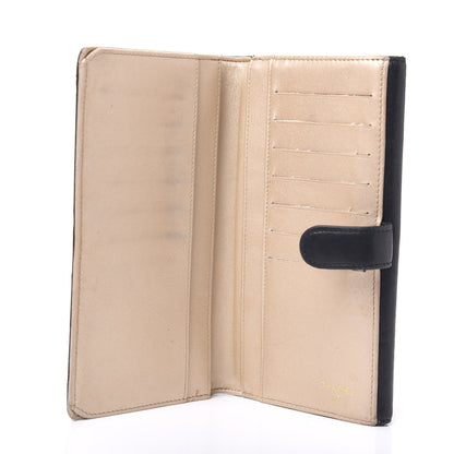 Chanel Lambskin Camellia Embossed Long Double Wallet Black 4 of 9