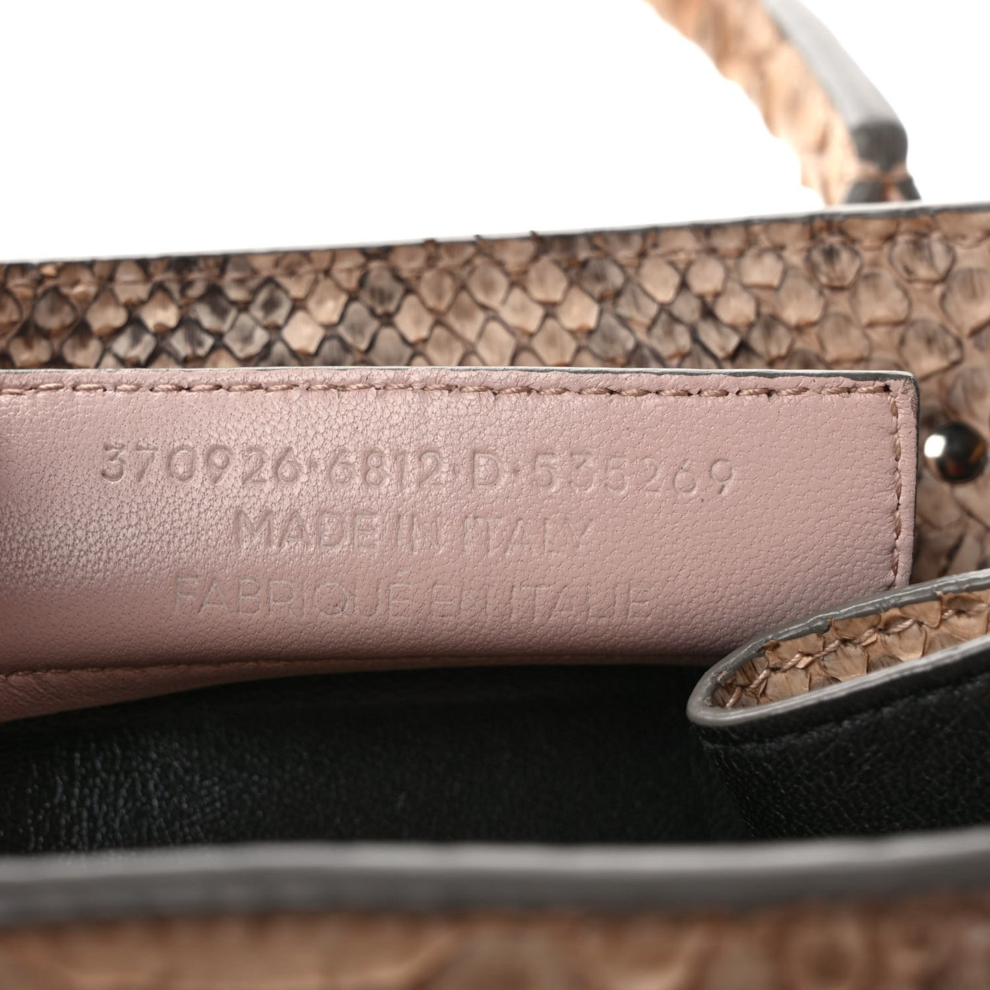 Snakeskin A6 Zip Around Tote Cream