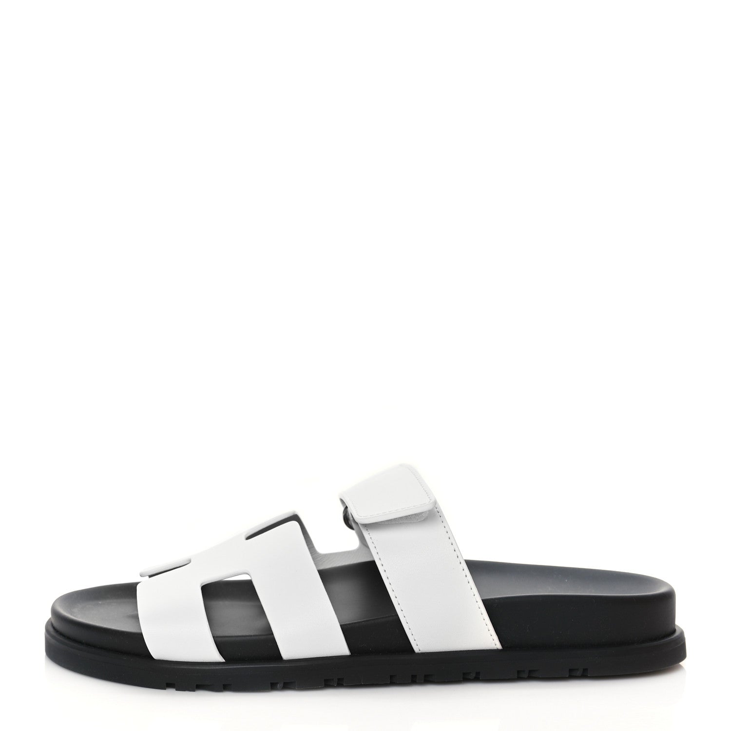 Hermes Calfskin Womens Chypre Sandals 37.5 White 1 of 9
