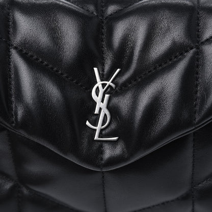 Saint Laurent Lambskin Monogram Loulou Puffer Pouch Clutch Black 10 of 11