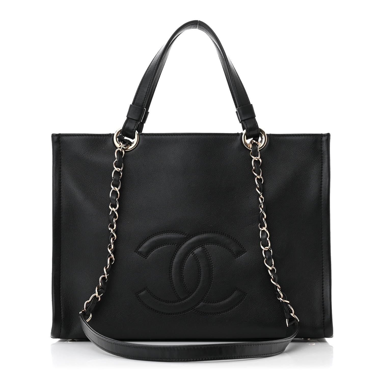 Chanel Calfskin CC Zipped Shopping Tote Black 1 of 11