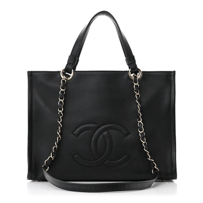 Chanel Calfskin CC Zipped Shopping Tote Black 1 of 11