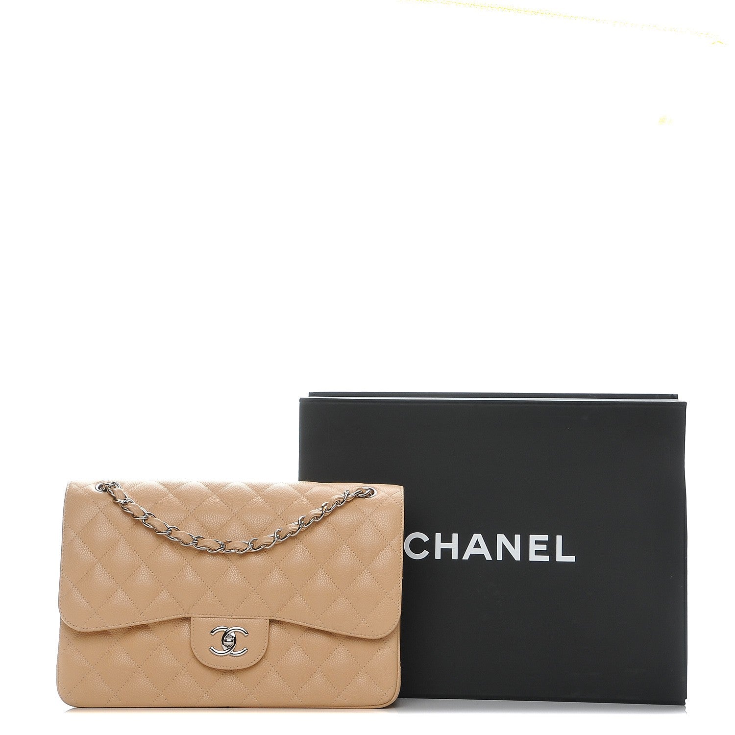 Chanel Caviar Quilted Jumbo Double Flap Beige Clair 9 of 9