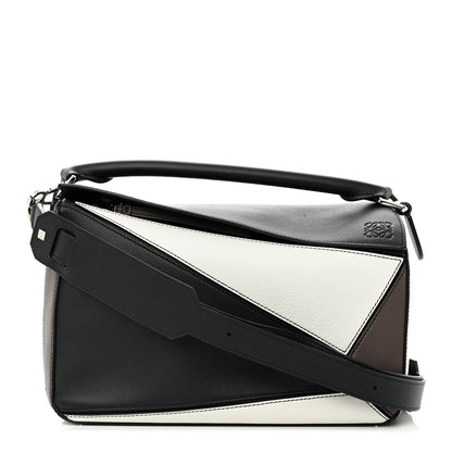 Loewe Calfskin Medium Puzzle Bag Black Taupe 1 of 10