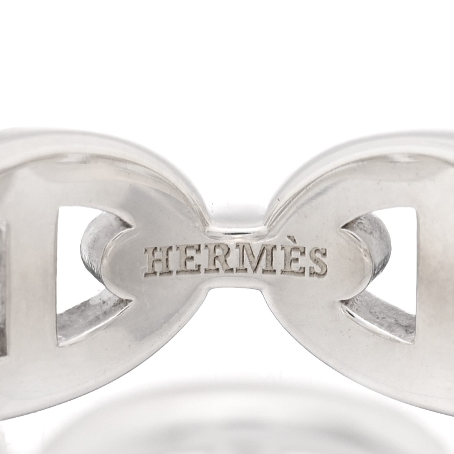 Hermes Sterling Silver PM Chaine d'Ancre Enchainee Band Ring 52 6 4 of 4