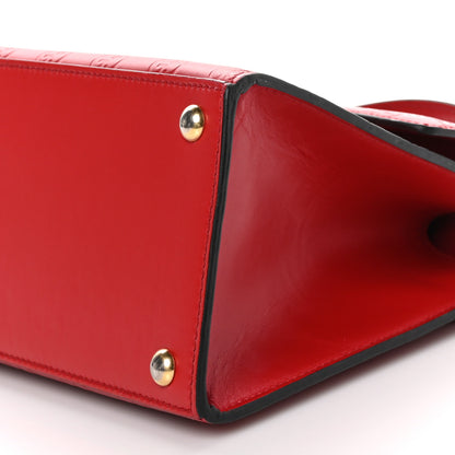 Gucci Guccissima Signature Small Padlock Top Handle Bag Hibiscus Red 10 of 11