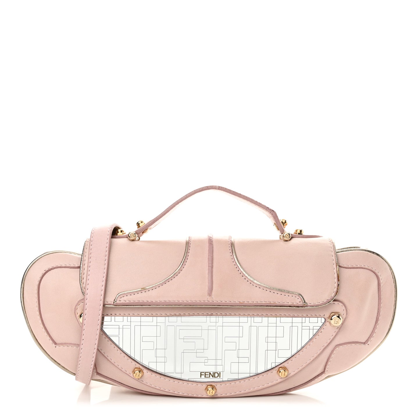 Nappa Flipping Mini Vanity Mirror Clutch Rose