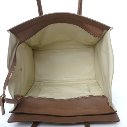 Celine Smooth Calfskin Shrunken Lambskin Mini Tri-Color Luggage Chalk 4 of 14