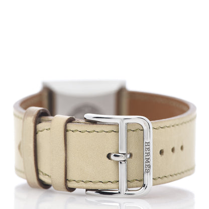 Hermes Stainless Steel Leather 26mm Glissade Quartz Watch Beige 5 of 6
